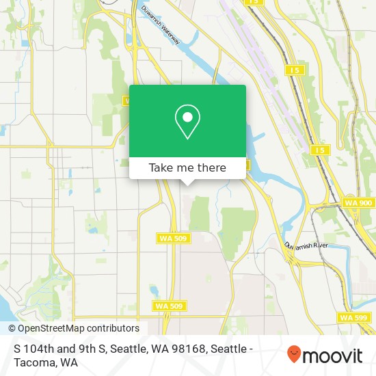 Mapa de S 104th and 9th S, Seattle, WA 98168