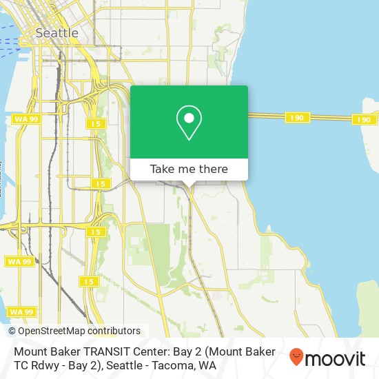 Mount Baker TRANSIT Center: Bay 2 (Mount Baker TC Rdwy - Bay 2) map