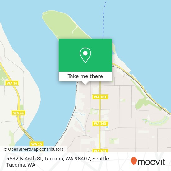 Mapa de 6532 N 46th St, Tacoma, WA 98407