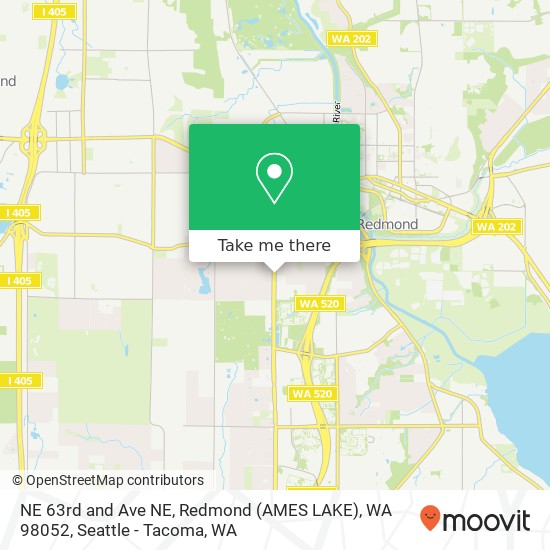 Mapa de NE 63rd and Ave NE, Redmond (AMES LAKE), WA 98052