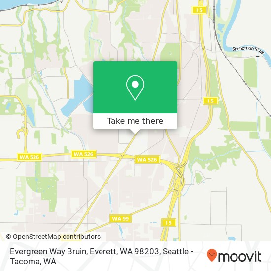 Mapa de Evergreen Way Bruin, Everett, WA 98203