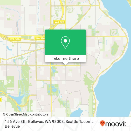 Mapa de 156 Ave 8th, Bellevue, WA 98008