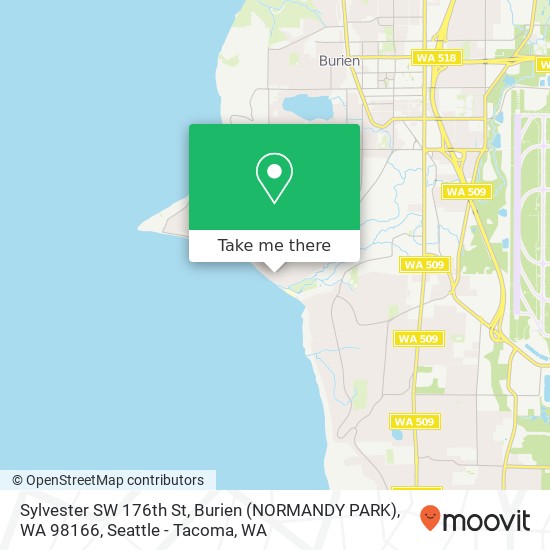 Mapa de Sylvester SW 176th St, Burien (NORMANDY PARK), WA 98166