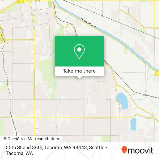 Mapa de 55th St and 36th, Tacoma, WA 98443