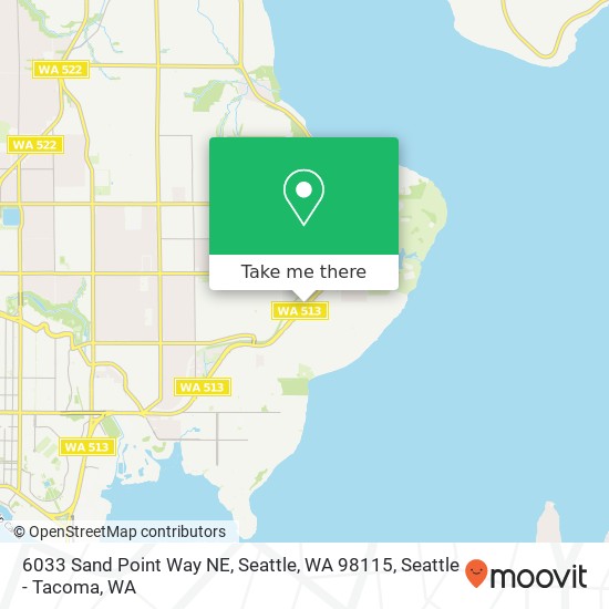Mapa de 6033 Sand Point Way NE, Seattle, WA 98115
