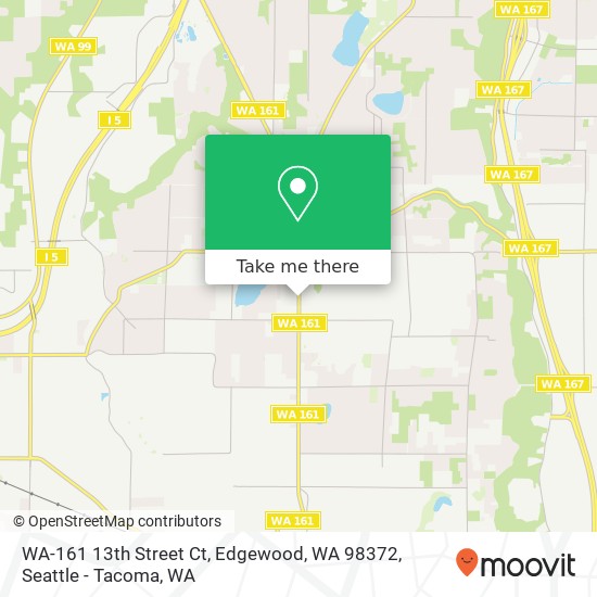 WA-161 13th Street Ct, Edgewood, WA 98372 map