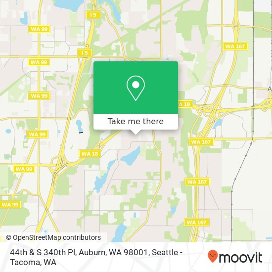 Mapa de 44th & S 340th Pl, Auburn, WA 98001
