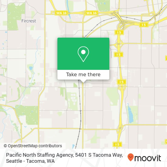 Pacific North Staffing Agency, 5401 S Tacoma Way map