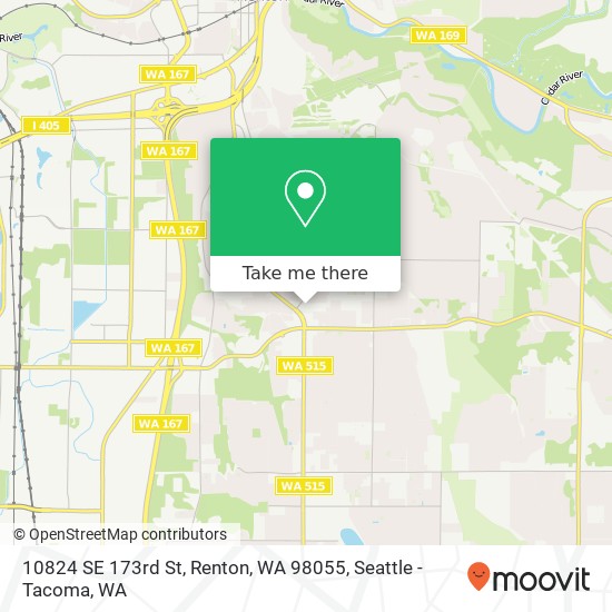 Mapa de 10824 SE 173rd St, Renton, WA 98055