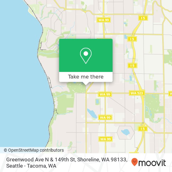 Mapa de Greenwood Ave N & 149th St, Shoreline, WA 98133