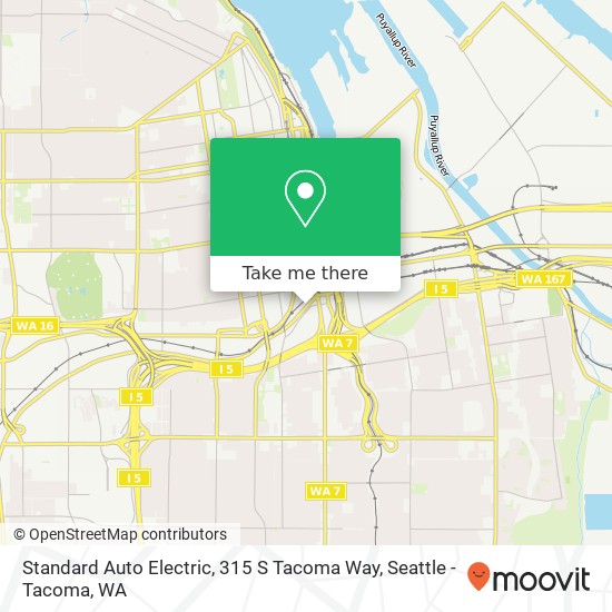 Mapa de Standard Auto Electric, 315 S Tacoma Way