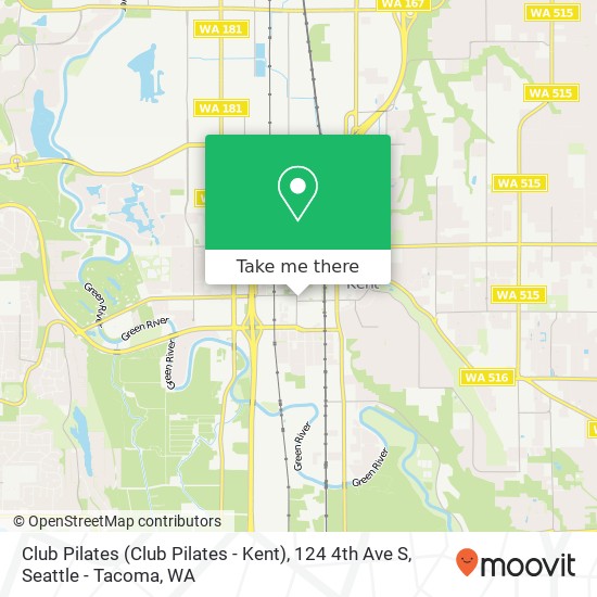 Mapa de Club Pilates (Club Pilates - Kent), 124 4th Ave S