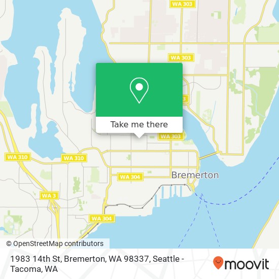 Mapa de 1983 14th St, Bremerton, WA 98337