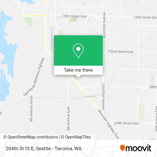204th St Ct E map