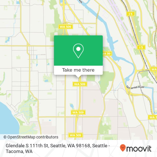 Mapa de Glendale S 111th St, Seattle, WA 98168
