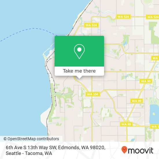 Mapa de 6th Ave S 13th Way SW, Edmonds, WA 98020