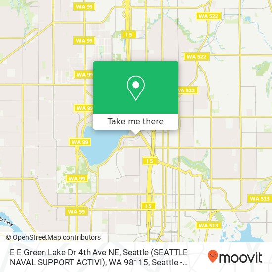 Mapa de E E Green Lake Dr 4th Ave NE, Seattle (SEATTLE NAVAL SUPPORT ACTIVI), WA 98115