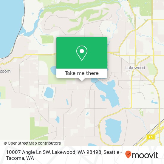 Mapa de 10007 Angle Ln SW, Lakewood, WA 98498