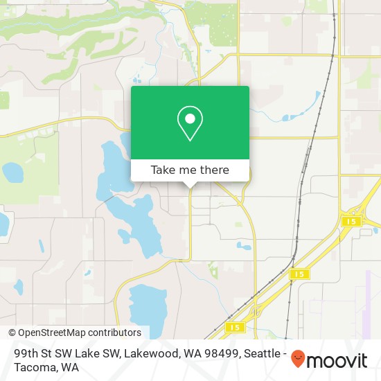 Mapa de 99th St SW Lake SW, Lakewood, WA 98499