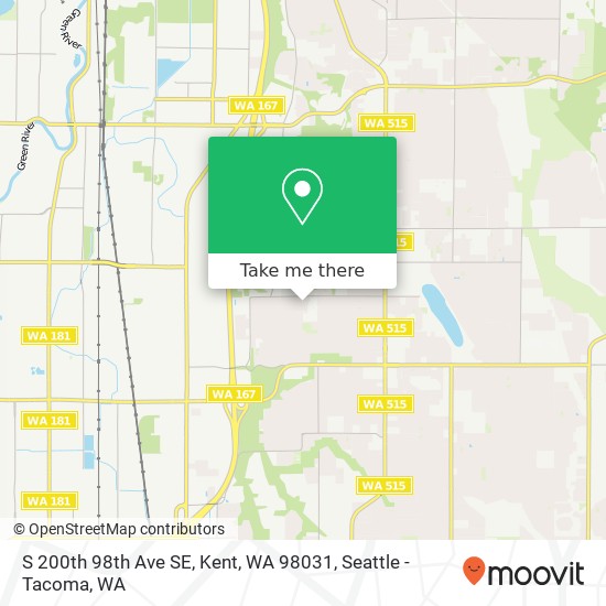 Mapa de S 200th 98th Ave SE, Kent, WA 98031