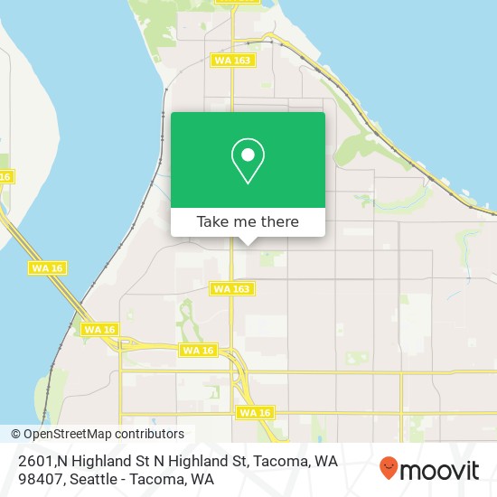 Mapa de 2601,N Highland St N Highland St, Tacoma, WA 98407