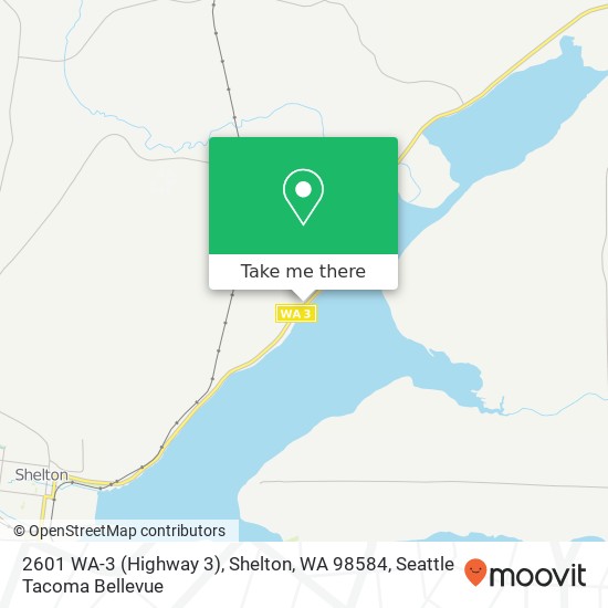 Mapa de 2601 WA-3 (Highway 3), Shelton, WA 98584