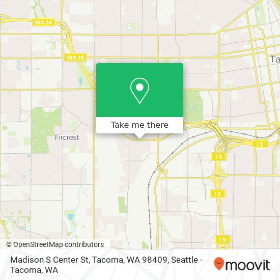 Mapa de Madison S Center St, Tacoma, WA 98409