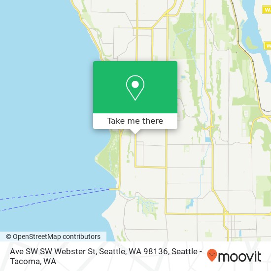 Mapa de Ave SW SW Webster St, Seattle, WA 98136