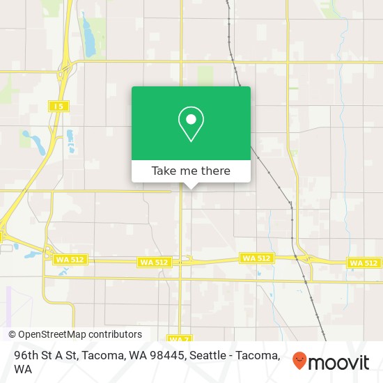 96th St A St, Tacoma, WA 98445 map
