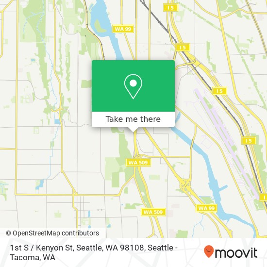 Mapa de 1st S / Kenyon St, Seattle, WA 98108