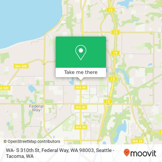 Mapa de WA- S 310th St, Federal Way, WA 98003