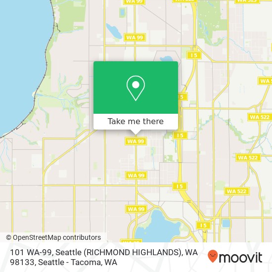 101 WA-99, Seattle (RICHMOND HIGHLANDS), WA 98133 map