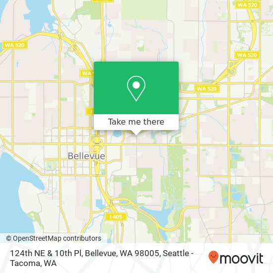 Mapa de 124th NE & 10th Pl, Bellevue, WA 98005