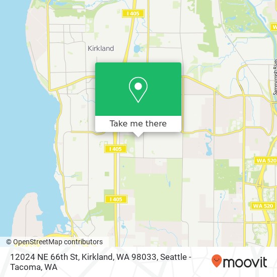 Mapa de 12024 NE 66th St, Kirkland, WA 98033