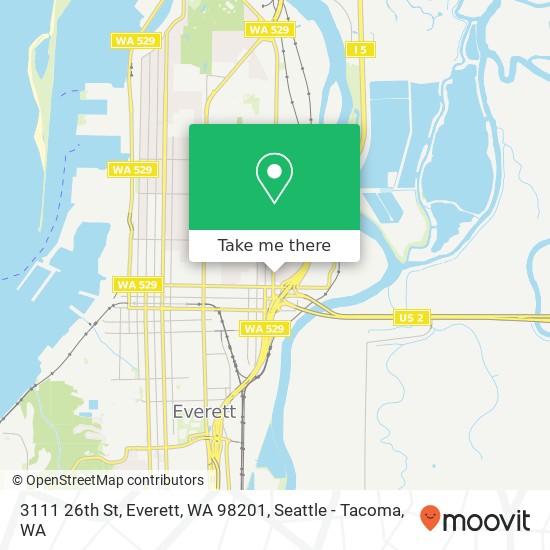 Mapa de 3111 26th St, Everett, WA 98201