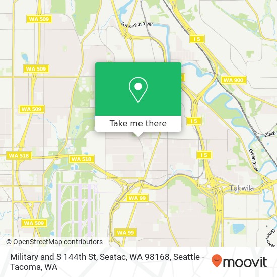Mapa de Military and S 144th St, Seatac, WA 98168