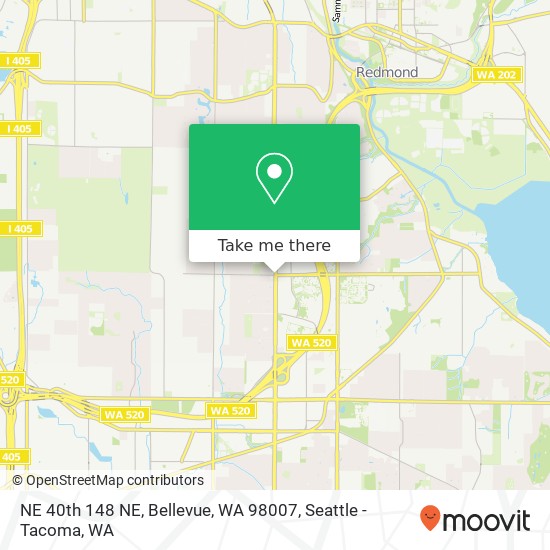 Mapa de NE 40th 148 NE, Bellevue, WA 98007