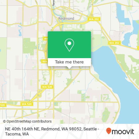 Mapa de NE 40th 164th NE, Redmond, WA 98052