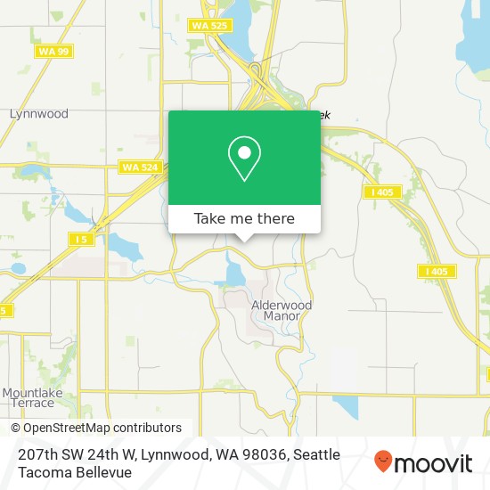 Mapa de 207th SW 24th W, Lynnwood, WA 98036