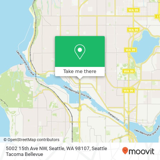 Mapa de 5002 15th Ave NW, Seattle, WA 98107