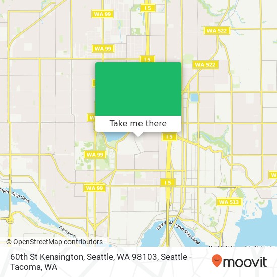 Mapa de 60th St Kensington, Seattle, WA 98103