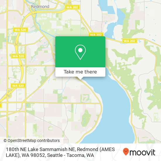 Mapa de 180th NE Lake Sammamish NE, Redmond (AMES LAKE), WA 98052