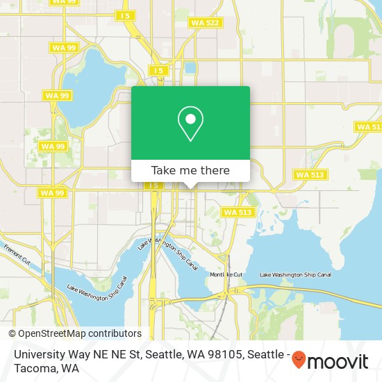 Mapa de University Way NE NE St, Seattle, WA 98105