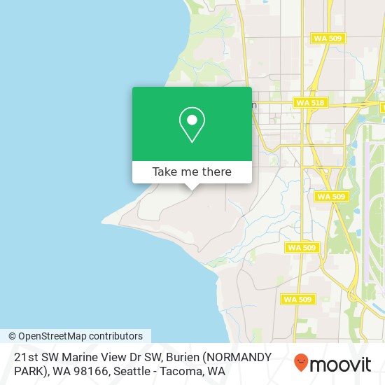 21st SW Marine View Dr SW, Burien (NORMANDY PARK), WA 98166 map