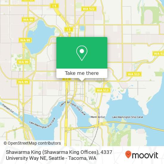 Mapa de Shawarma King (Shawarma King Offices), 4337 University Way NE