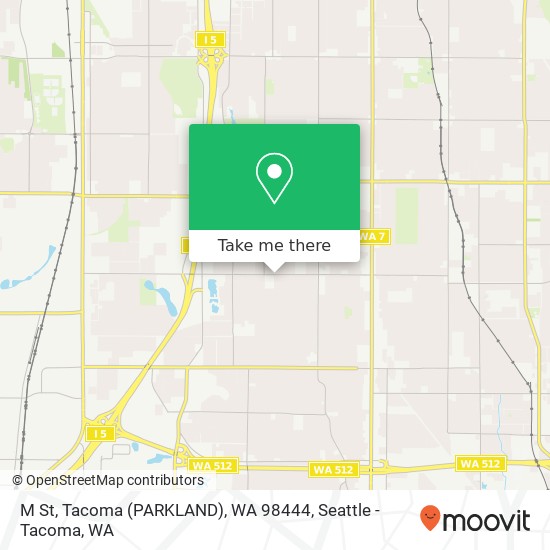 Mapa de M St, Tacoma (PARKLAND), WA 98444