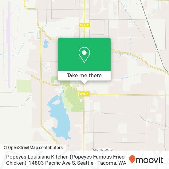 Mapa de Popeyes Louisiana Kitchen (Popeyes Famous Fried Chicken), 14803 Pacific Ave S