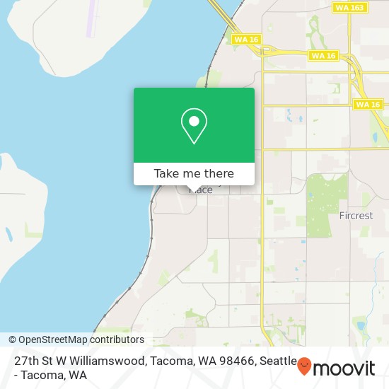 Mapa de 27th St W Williamswood, Tacoma, WA 98466
