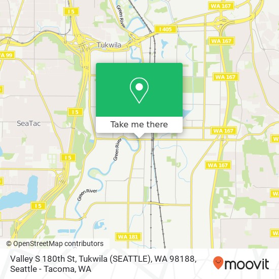 Valley S 180th St, Tukwila (SEATTLE), WA 98188 map