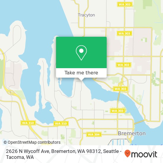 Mapa de 2626 N Wycoff Ave, Bremerton, WA 98312